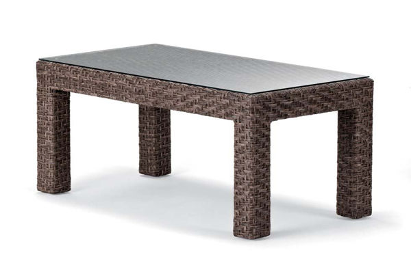 Picture of Telescope Casual Lake Shore Wicker, 22' x 42' Coffee Table w/ Tempered Glass Overlay
