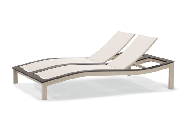 Picture of Telescope Casual Bazza MGP Aluminum Sling, Contour Armless Double Chaise w/MGP Color Accents