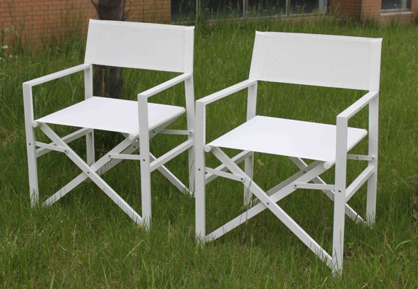 Picture of Bellini Home and Gardens Del Mar Director Chair (2 Pk) /w Bianco Fabric