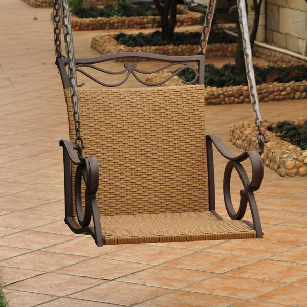 Picture of Valencia Resin Wicker/Steel Single Chair Swing - Honey
