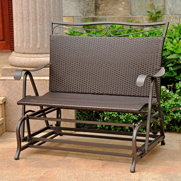 Picture of Valencia Resin Wicker/Steel Double Glider - Chocolate