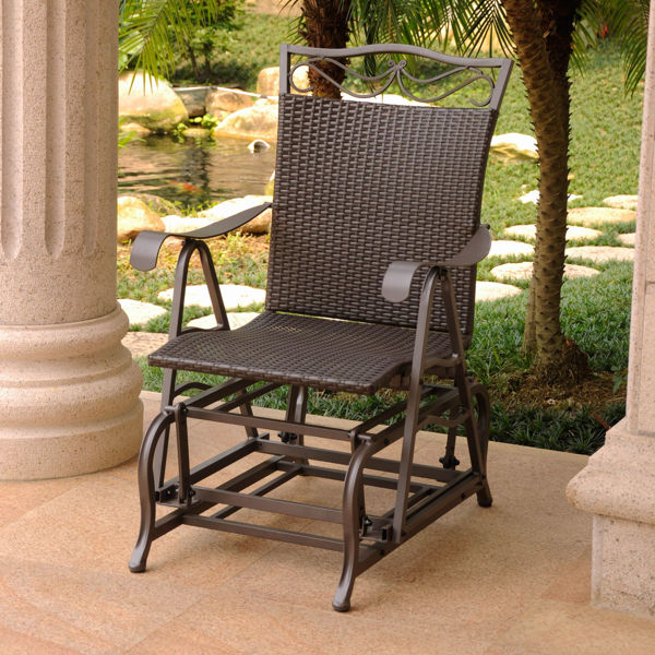 Picture of Valencia Resin Wicker/Steel Single Glider - Chocolate