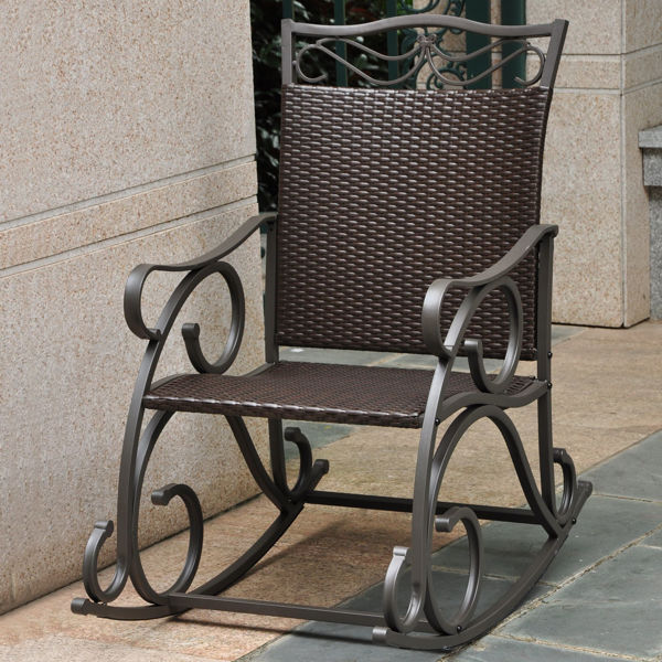 Picture of Valencia Resin Wicker/Steel Rocker - Chocolate
