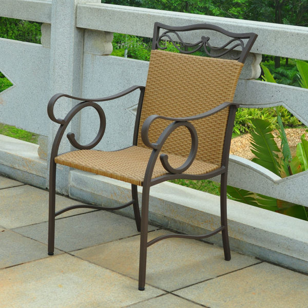 Picture of Set of 2 Valencia Resin Wicker/Steel Chairs - Honey