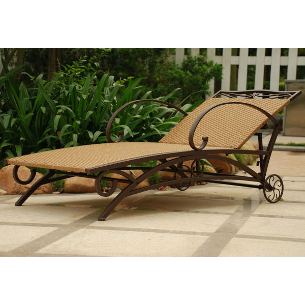 Picture of Valencia Resin Wicker/Steel Multi Position Single Chaise Lounge - Honey