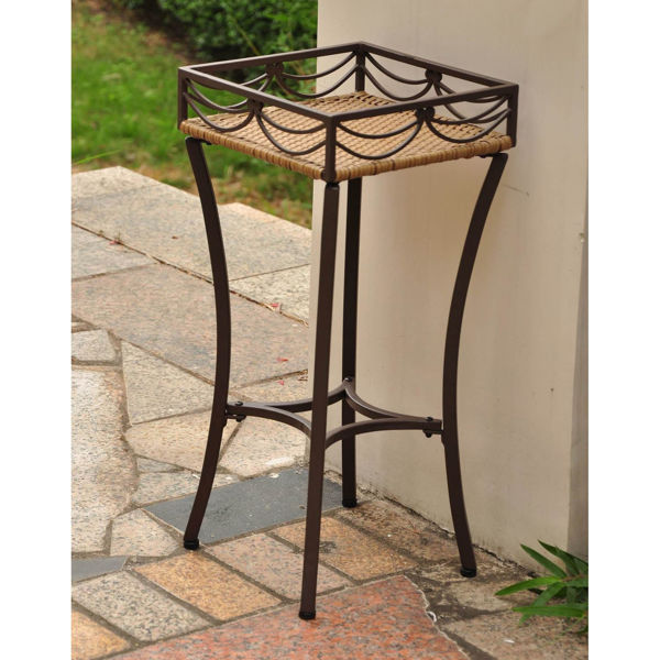 Picture of Valencia Resin Wicker/Steel Square Plant Stand - Honey