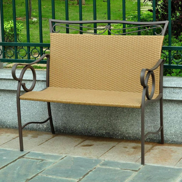Picture of Valencia Resin Wicker/Steel Settee - Honey