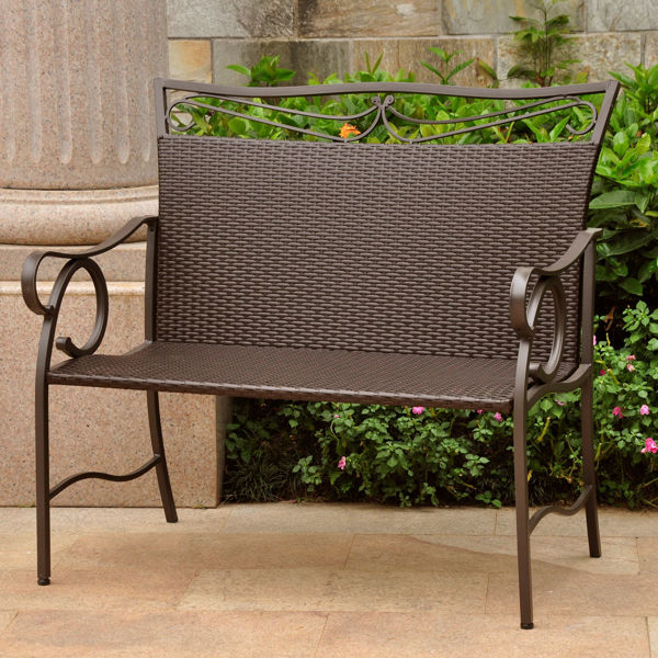 Picture of Valencia Resin Wicker/Steel Settee - Chocolate