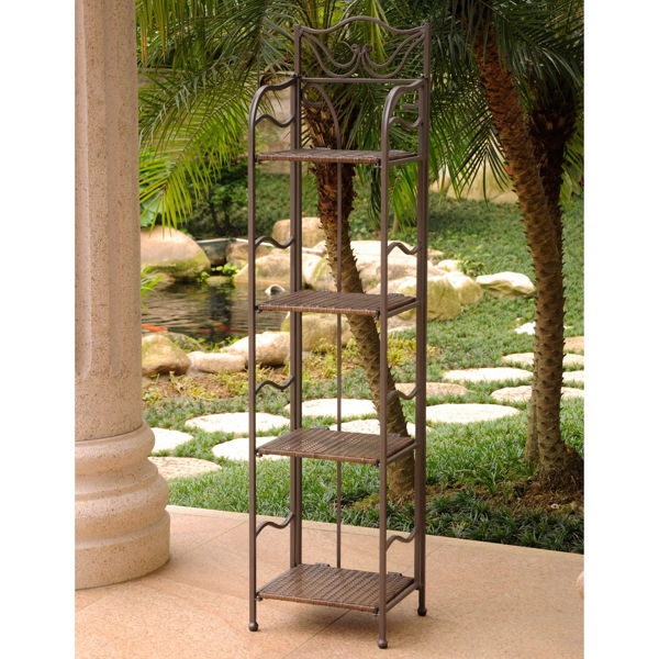 Picture of Valencia 4-Tier 12" Wide Plant Stand - Antique Brown