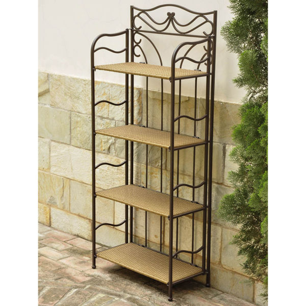 Picture of Valencia 4-Tier 24" Wide Plant Stand - Honey