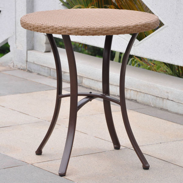 Picture of Barcelona Resin Wicker/Aluminum 28" Round Table - Honey
