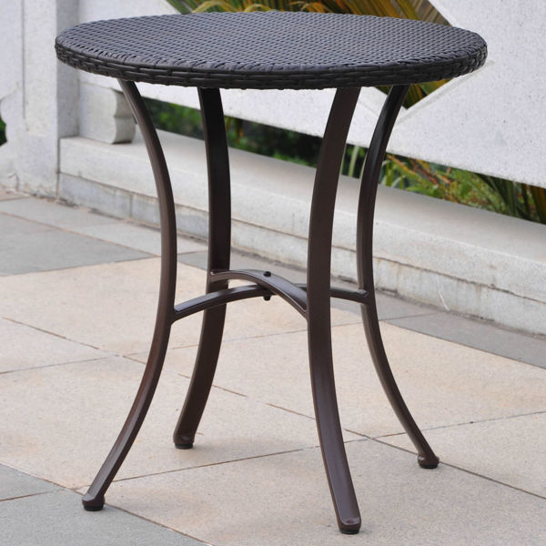 Picture of Barcelona Resin Wicker/Aluminum 28" Round Table - Chocolate