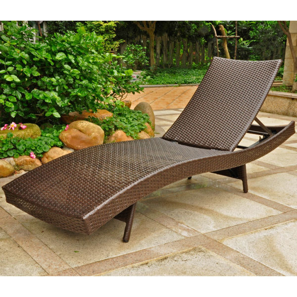 Picture of Barcelona Aluminum/Resin Chaise Lounge - Chocolate