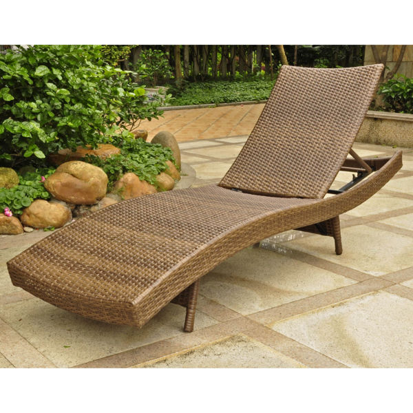 Picture of Barcelona Aluminum/Resin Chaise Lounge - Antique Brown