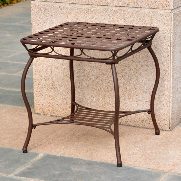 Picture of Santa Fe Iron Nailhead Side Table - Rustic Brown