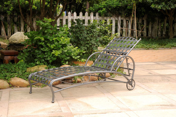 Picture of Santa Fe Nailhead Single Multi Position Chaise Lounge - Pewter