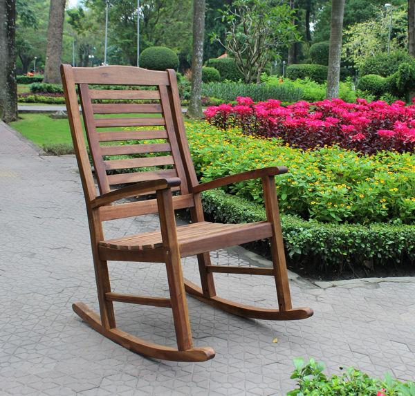 Picture of Acacia Trinidad Porch Rocker - Brown  