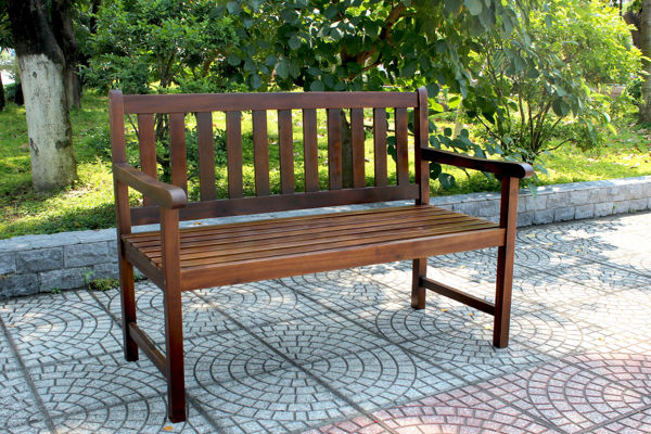 Picture of Outdoor 4 Foot Wood Bench - Brown  