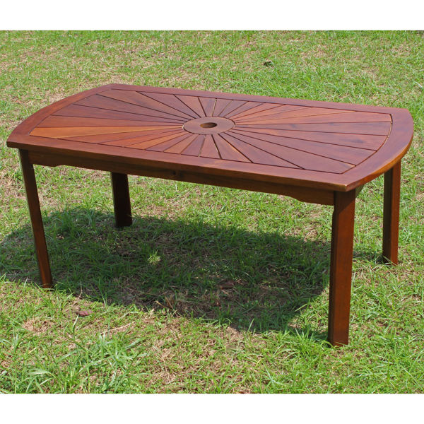 Picture of Highland Acacia Sunburst Coffee Table - Brown