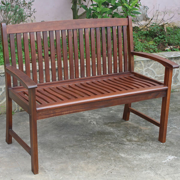 Picture of Highland Acacia Hudson Two Seater Park Bench - Brown