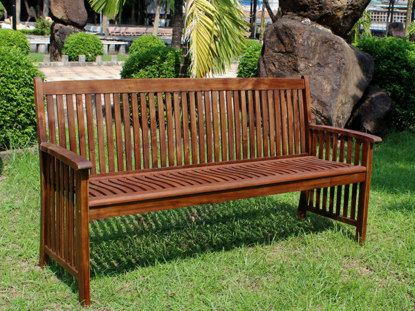 Picture of Highland Acacia Denver Three Seater Park Bench - Brown