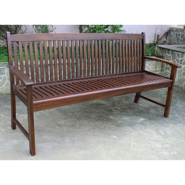 Picture of Highland Acacia Hudson Three Seater Park Bench - Brown