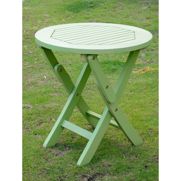Picture of Acacia Round Folding Table - Mint Green