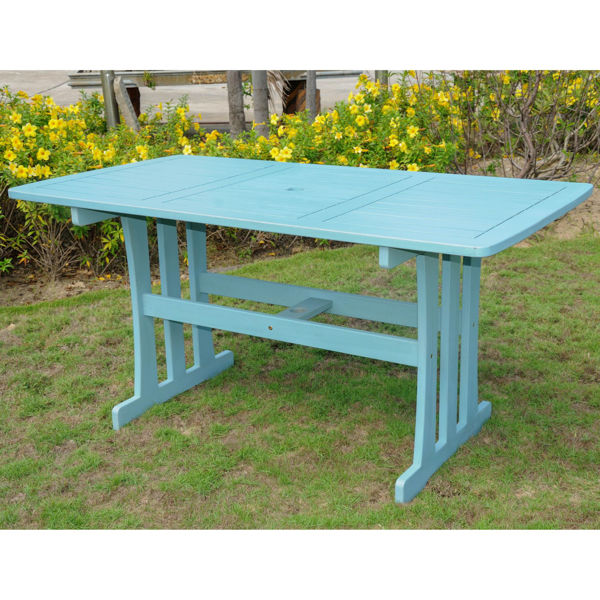 Picture of Acacia Rectangular Dining Table - Sky Blue