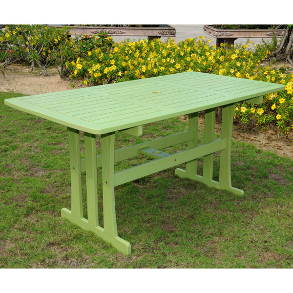 Picture of Acacia Rectangular Dining Table - Mint Green