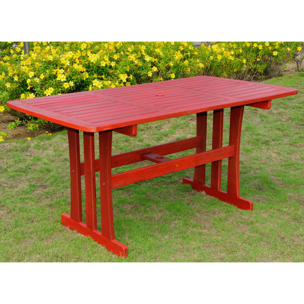 Picture of Acacia Rectangular Dining Table - Barn Red