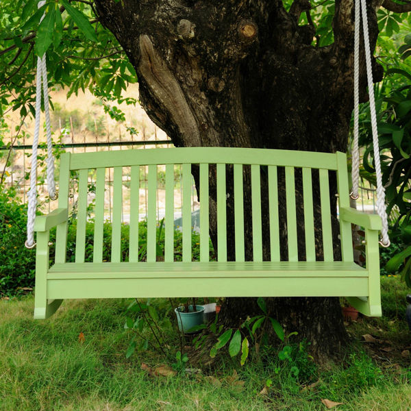 Picture of Acacia Two Seater Swing With Curved Back - Mint Green