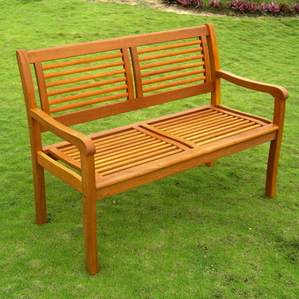 Picture of Royal Tahiti Bar Harbor Two Seat Bench - Brown Stain