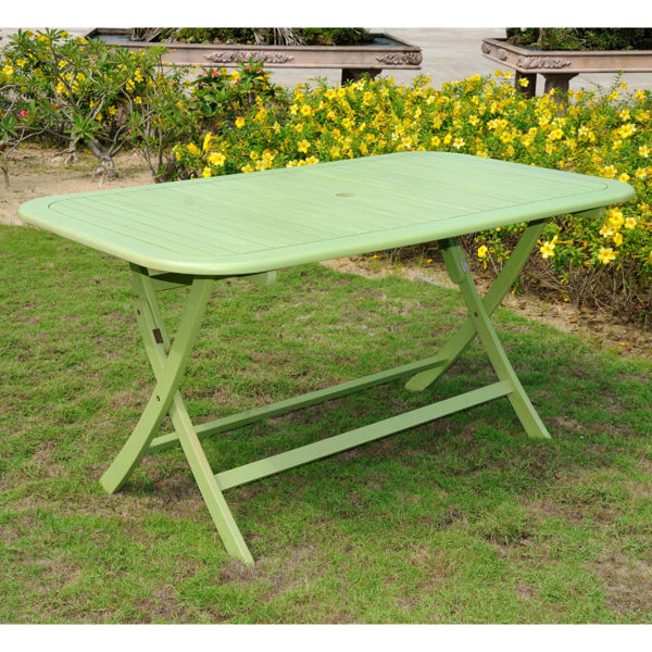 Picture of Acacia Rectangular Folding Table - Mint Green