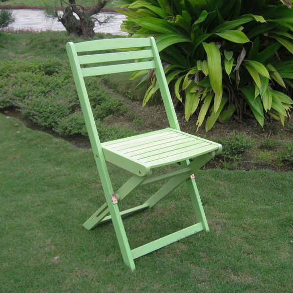 Picture of Set of Two Acacia Folding Chairs - Mint Green