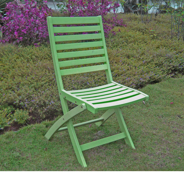 Picture of Acacia Set of Two Folding Ladder Back Chair with Mint Green Finish - Mint Green