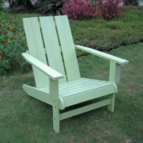 Picture of Acacia Large Square Back Adirondack Chair with Mint Green Finish - Mint Green