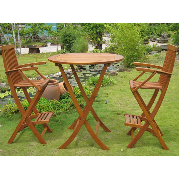 Picture of Carmona Set of 3 Bar Height Table Group - Brown Stain