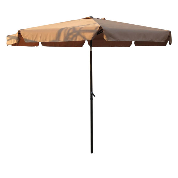 Picture of Outdoor 10 Foot Aluminum Umbrella with Flaps - Khaki
