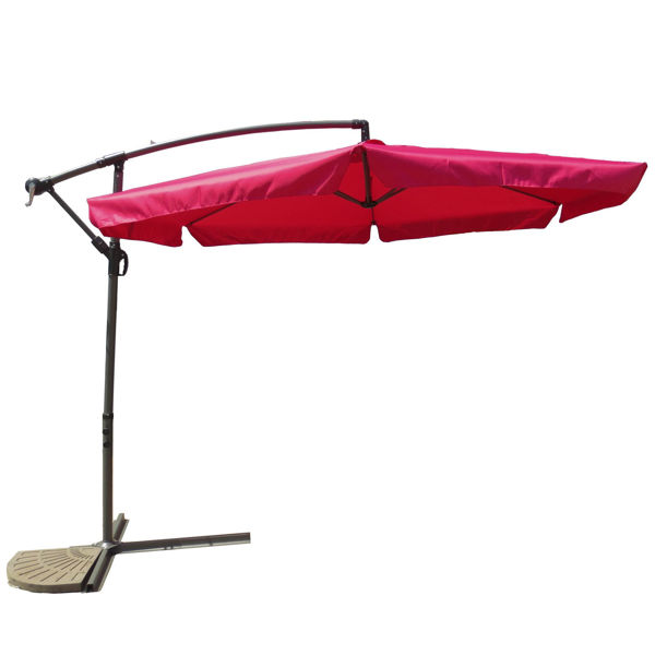 Picture of Aluminum Cantilever Hanging Umbrella - Cranberry