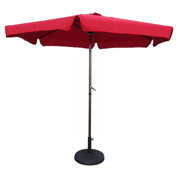 Picture of Outdoor 9 Foot Aluminum Umbrella With Flaps - Ruby Red/Bronze