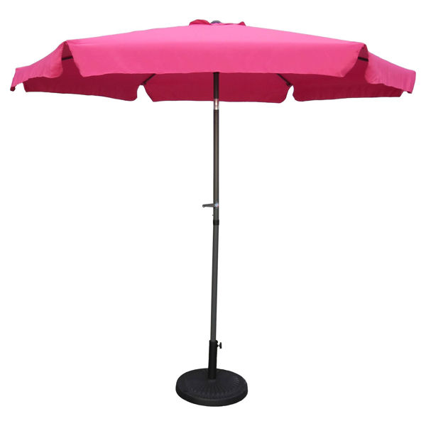 Picture of Outdoor 9 Foot Aluminum Umbrella With Flaps - Bery Berry/Dk. Grey