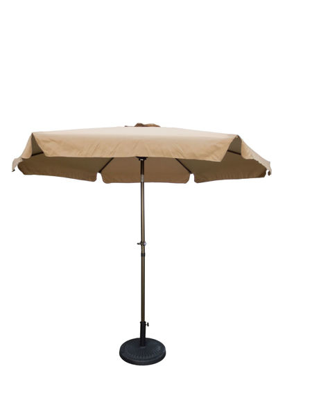 Picture of Outdoor 12 Foot Aluminum Umbrella With Flaps  - Khaki/Bronze