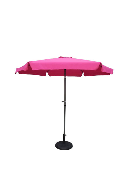 Picture of Outdoor 12 Foot Aluminum Umbrella With Flaps  - Bery Berry/Dk. Grey