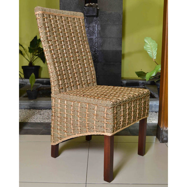 Picture of Bayu Banana & Seagrass Dining Chair - Brown Mahogany