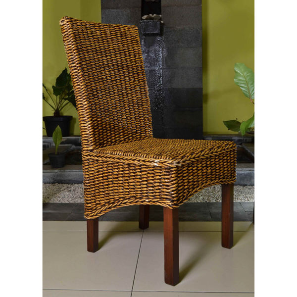 Picture of Gaby Woven Banana Dining Chair - Brown Mahogany