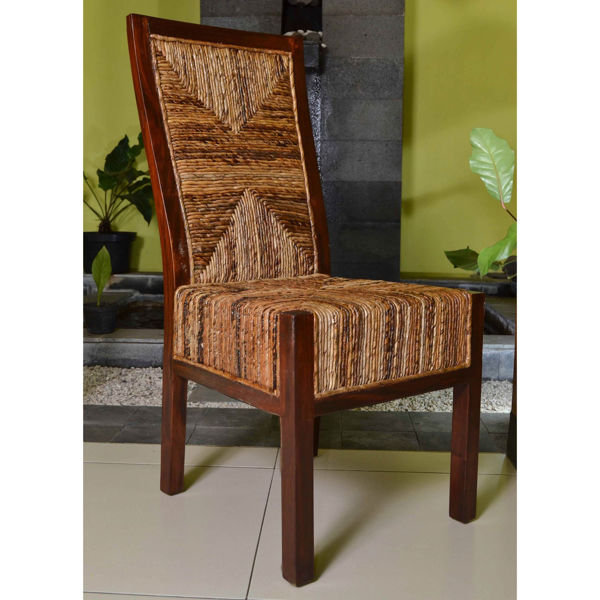 Picture of Set of Two Dallas Abaca Weave Dining Chair - Brown Mahogany