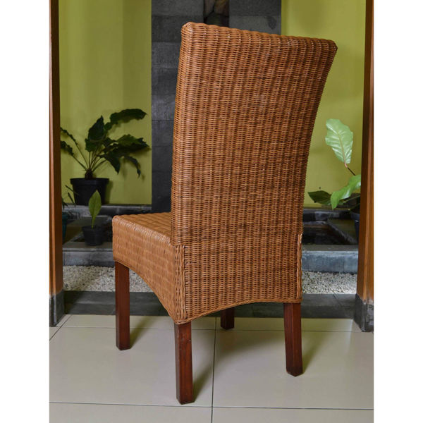 Picture of Campbell Rattan Wicker Stained Dining Chair - Brown Mahogany