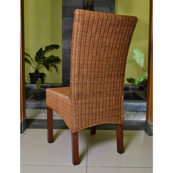 Picture of Campbell Rattan Wicker Stained Dining Chair - Brown Mahogany