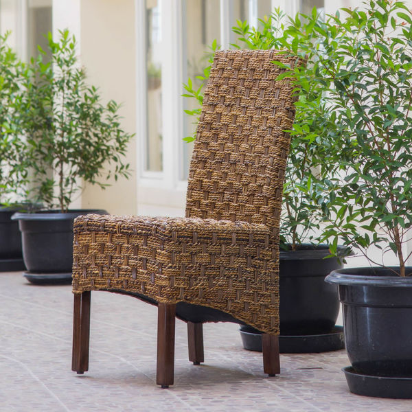 Picture of Manila Abaca/Rattan Wicker Dining Chair (Set of 2) - Brown Mahogany