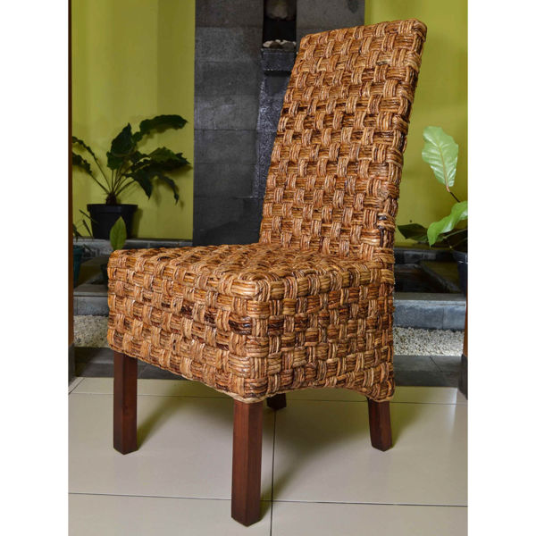 Picture of Victor Woven Abaca Dining Chair - Salak Brown